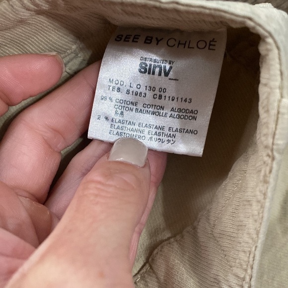 See by CHLOE | Tan Cotton Belted Shorts | Size 4 - Picture 4 of 13